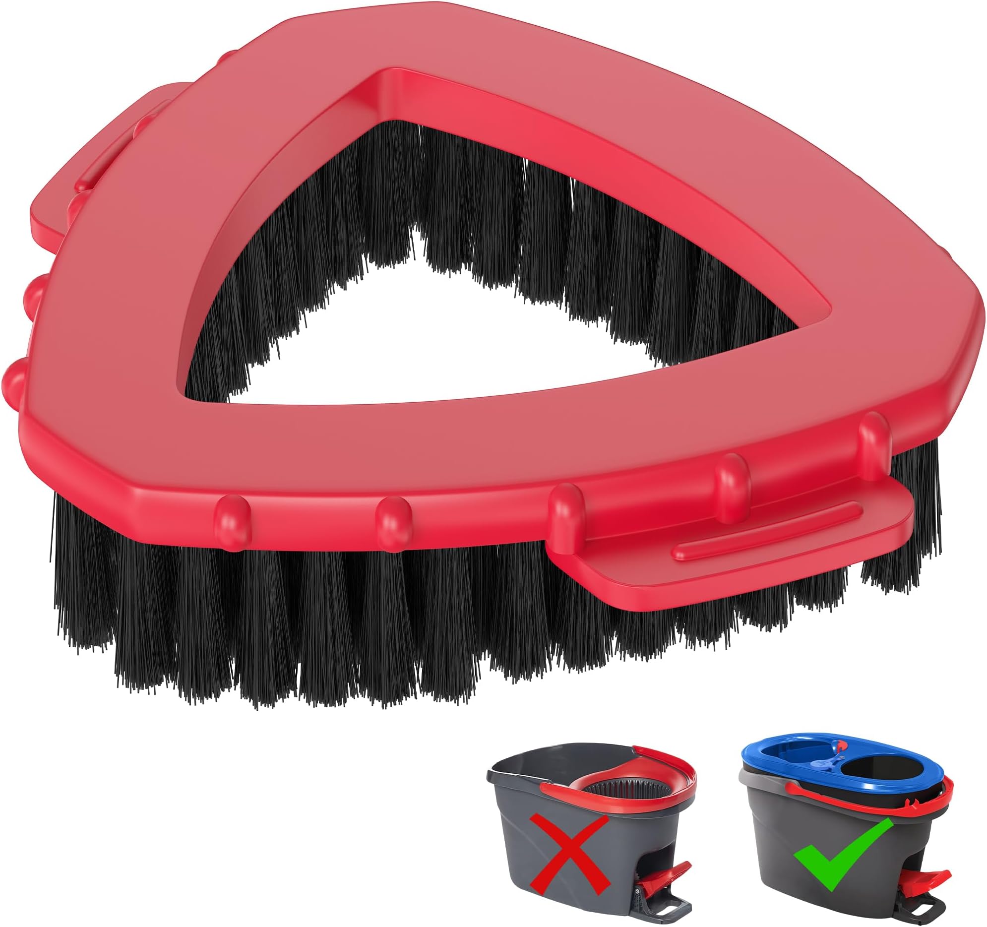 Replacement Scrub Brush for O-Cedar 2-Tank System, 4.4" Triangular Spin Mop Scrubber Head, Heavy-Duty Stiff Bristle Cleaning Brush for Tile, Grout, Bathroom, Kitchen & Floors