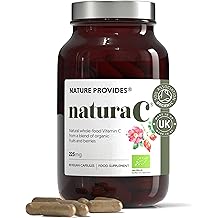 Nature Provides naturaC | Organic Vitamin C 225mg 100% Natural, Whole-Food with Amla & Camu Camu. for Immunity, Collagen, Energy. 90 Capsules. UK Made.