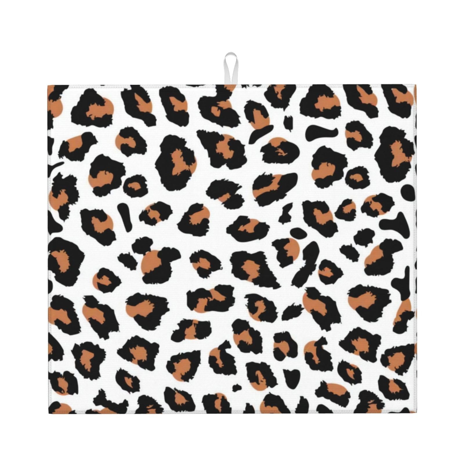 YYHHAOFA Leopard Prints Kitchen Drying Mat – Absorbent Dish Throw for Countertops, Quick-Dry Non-Slip Layer with Stylish Prints, for New Homes