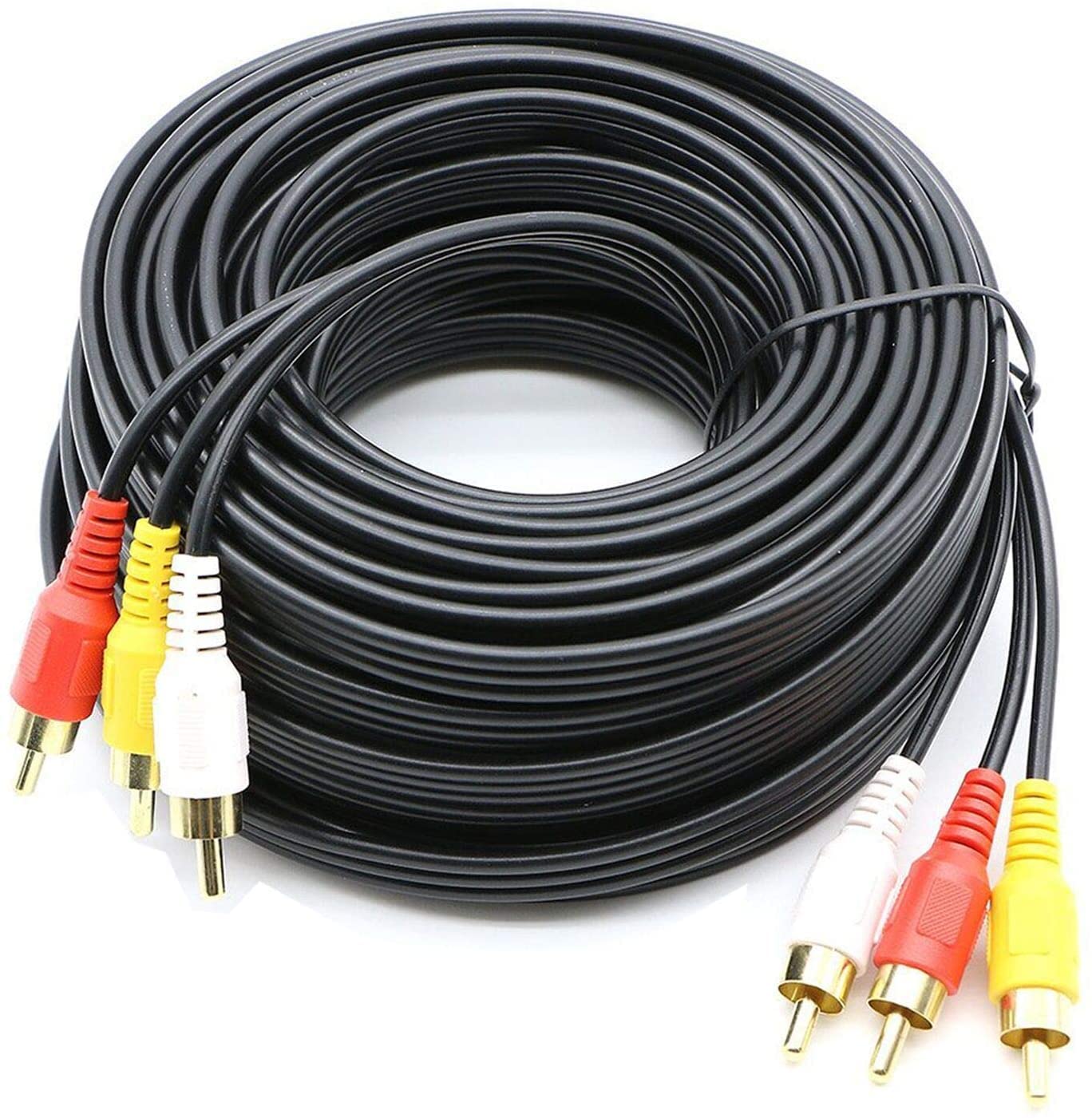 EKAAZ RCA AV Cable 3RCA Male to 3RCA Male Stereo Audio Video Cable Gold