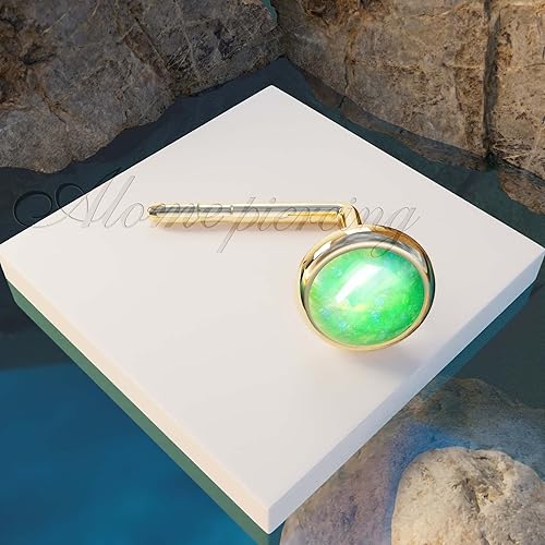 Miniatura 4 de Opal Tragus Stud Earring, Tragus Earring in 14k Gold filled ,3 mm green Opal Tragus studs Piercing