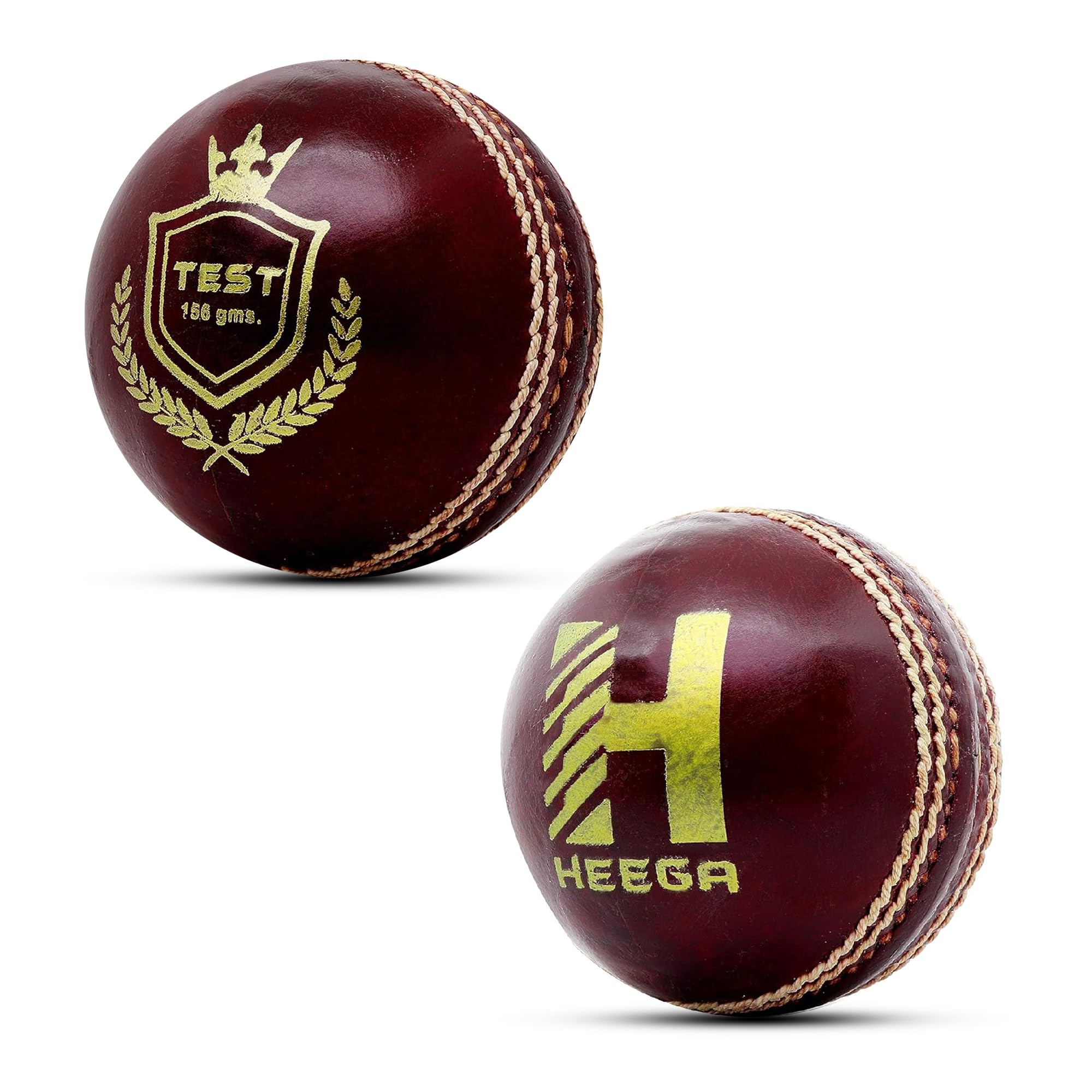 Heega Test Leather Cricket Ball | Pure Cork Genuine Red (Pack of 2)-picture-22