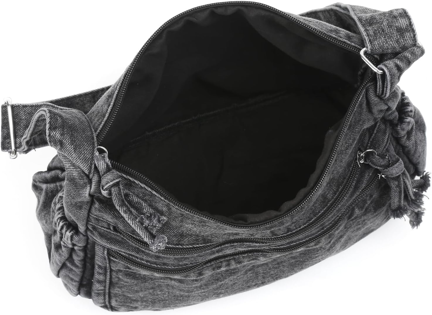 ALUSBELL Large Denim Tote Bag for Women Lightweight Denim Purses Jean Shoulder Bag Retro Crossbody Handbags - Image 8