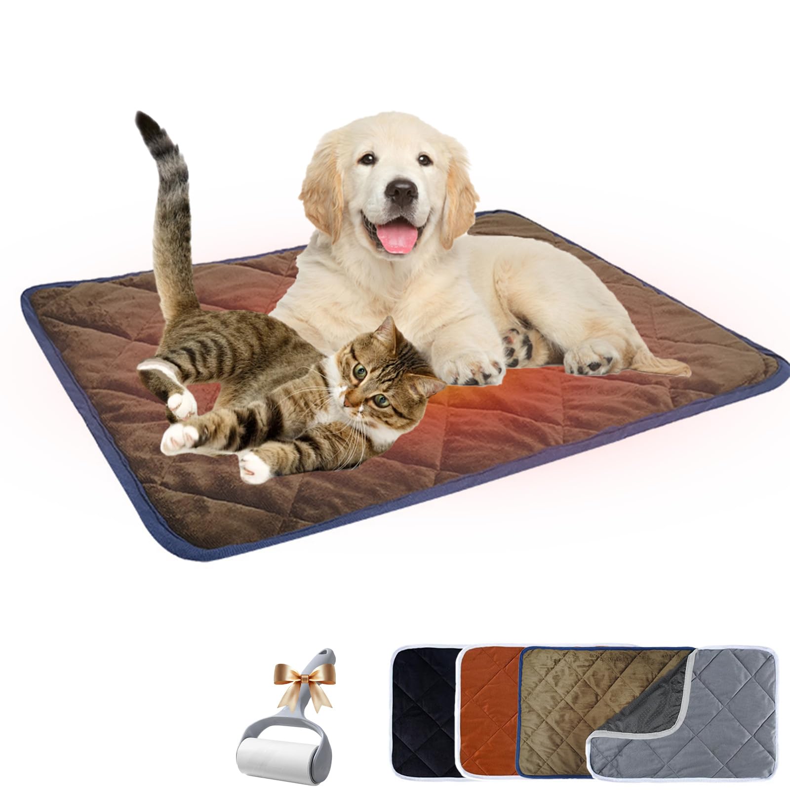 Thermo Vital Hundematte, Wärmematte Katze, Selbstheizende Decke Katze, Thermo Vital Hunde Matte, Selbsterwärmende Mattes, rutschfest und Waschbar (Grün, XL)