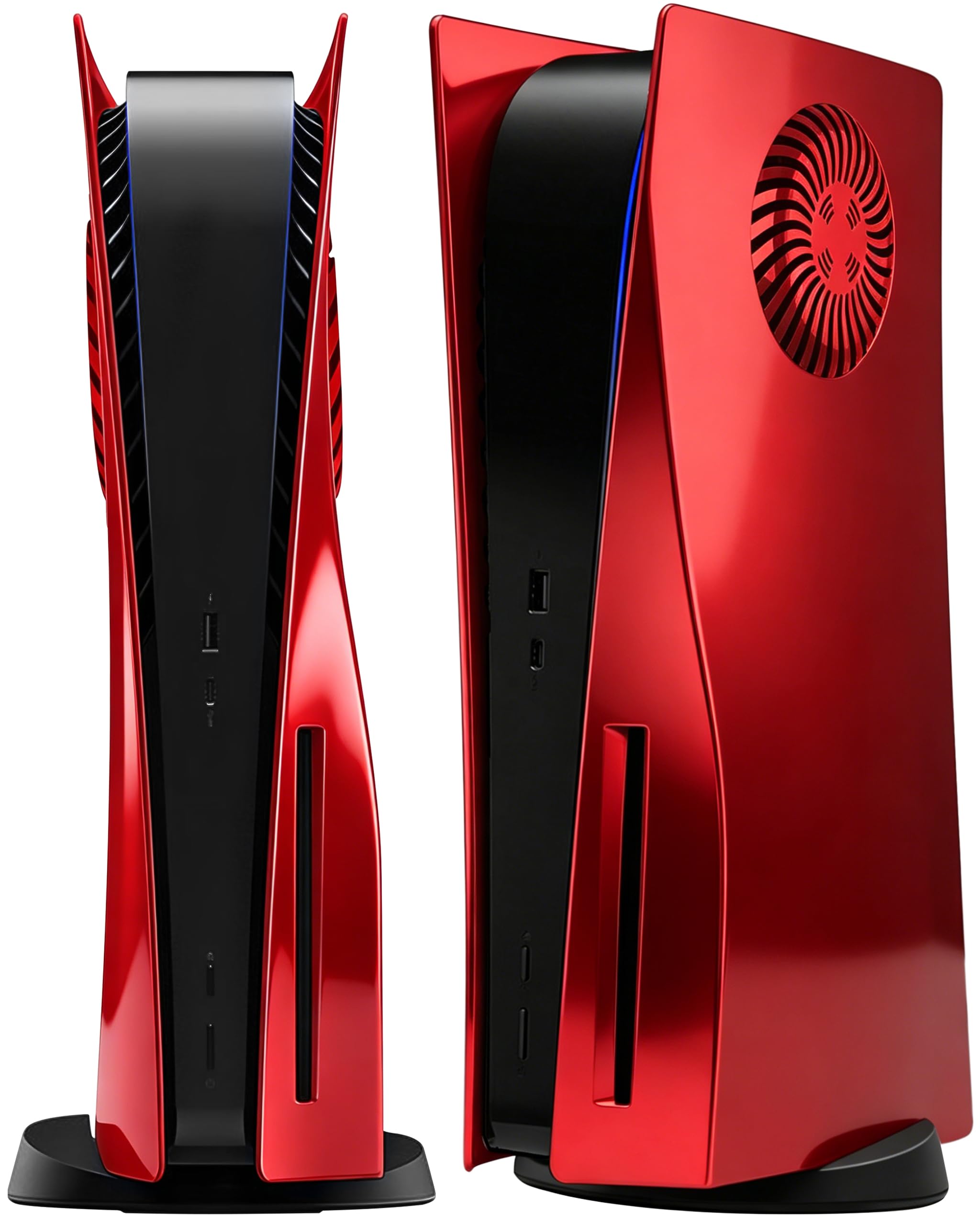 Joso Glossy Style Faceplate per PS5 Disc Edition, cover Skin Fit per console PS5 (CD-ROM) con raffreddamento Vent, piastre per accessori PS5