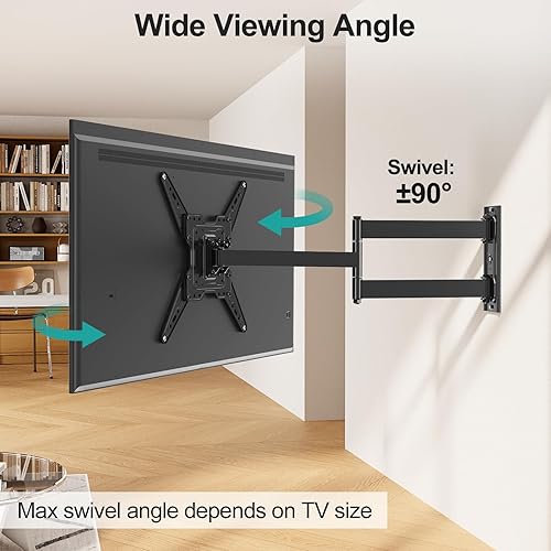 Miniatura 2 de MOUNT PRO Soporte de TV de esquina de brazo largo para la mayoría de televisores de 32 a 65 pulgadas, soporte de pared de movimiento completo de