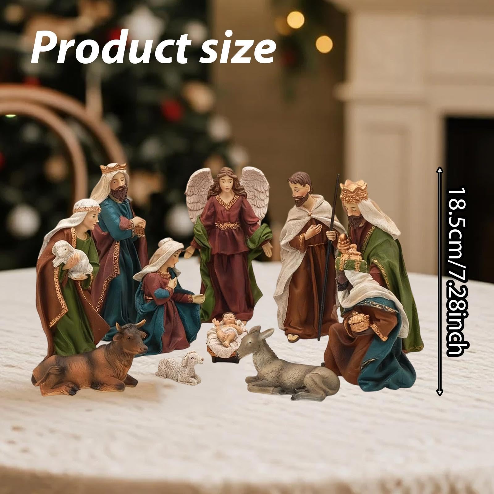Ensemble de Figurines en Résine pour La Crèche de Noël, Statue de