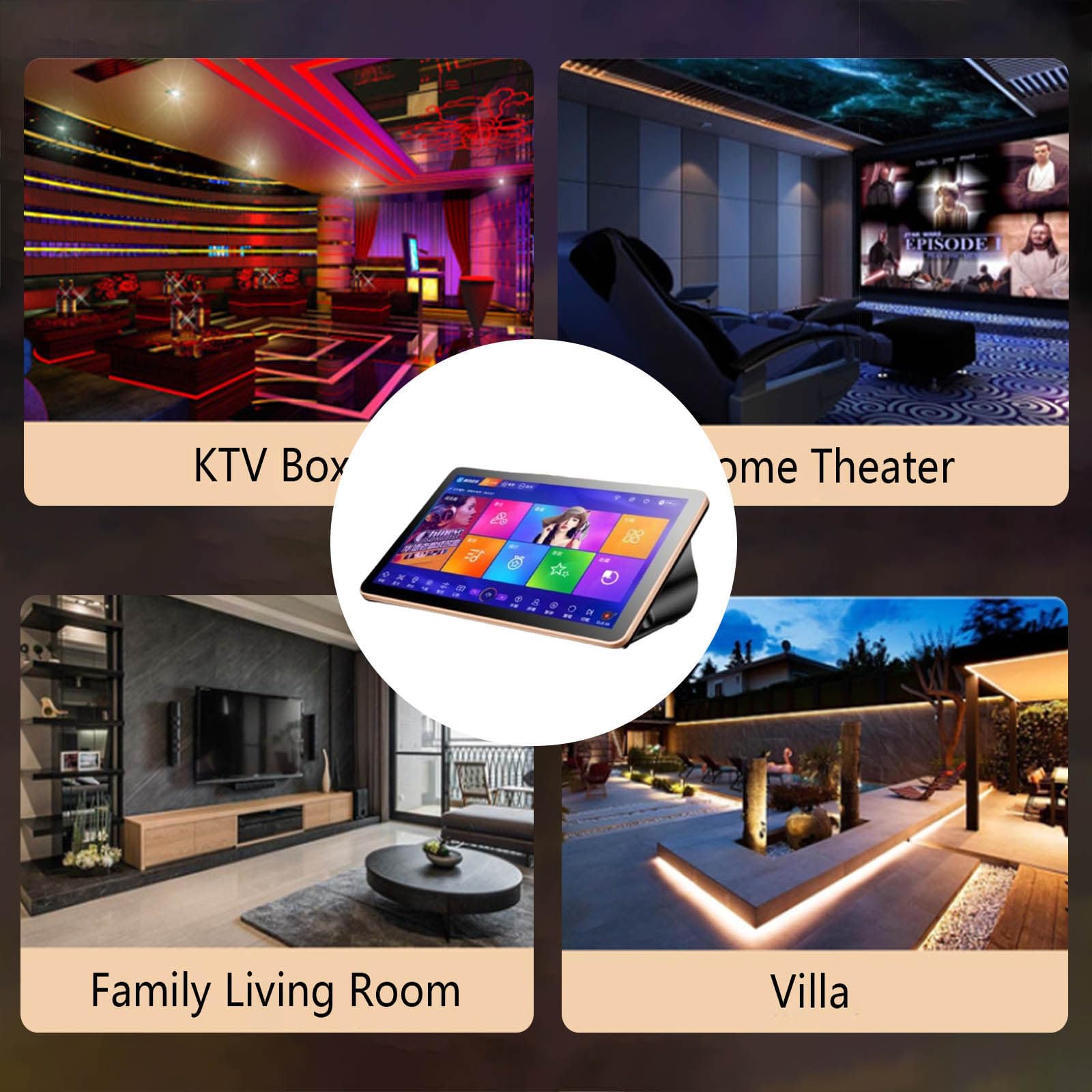 Macchina per Karaoke, KTV Singing Karaoke Player, 18,5 pollici Touch Screen Telefono Telecomando e App Controllo Cloud Scarica Canzoni Tutto in Uno Macchina per Karaoke con Microfono Wireless, Nero-