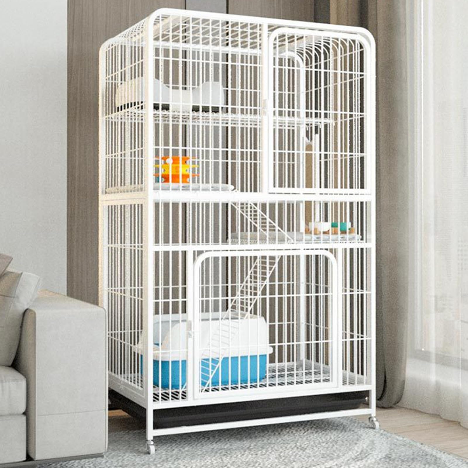 Catio enclos extérieur pour chat durable grand condo blanc de luxe