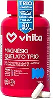 Magnésio Quelato Trio, Dimalato, Bisglicinato e Taurato com Vitamina B6 350mg Vhita 60 Cápsulas