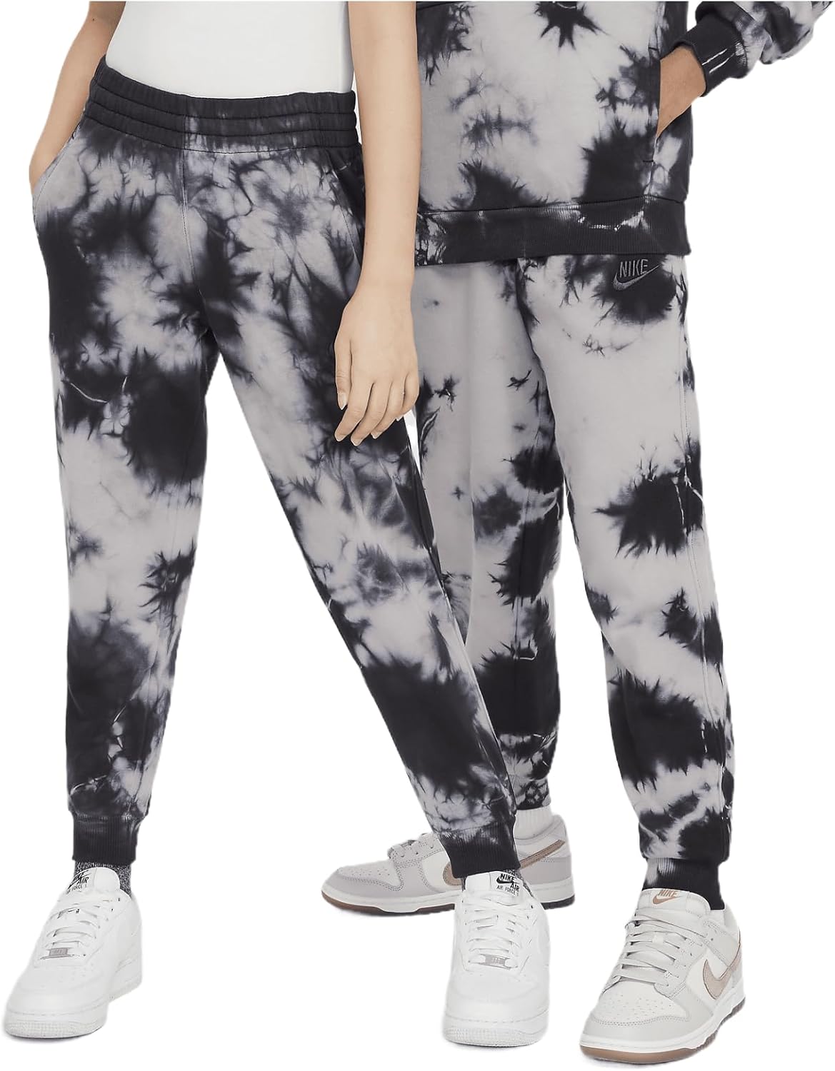 Nike Sportswear Club Fleece Big Kids' Joggers (FZ5496-077, Light Smoke Grey/Black/Black) Size Small