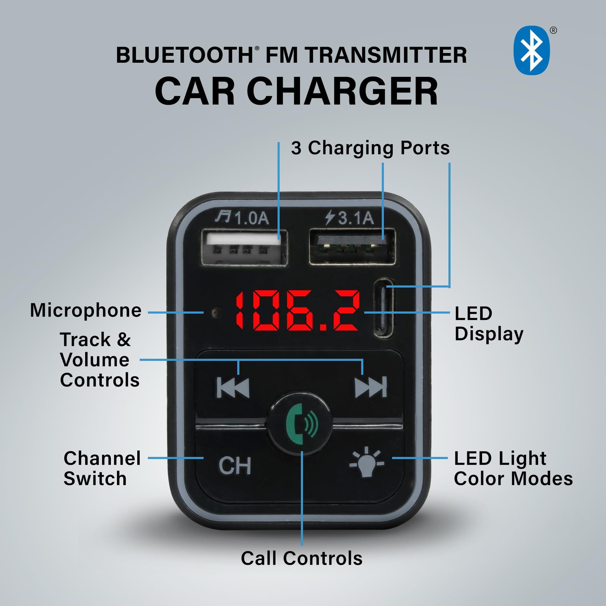 cigarette lighter usb bluetooth Amazon.com: Xtreme Bluetooth FM Transmitter for Car Cigarette Lighter, Hand  Free Call with Built in Noise Canceling Microphone & Answer/Hang-up Button,  USB-A, USB-C, Flash Drive Ports, 8 LED Modes : Electronics