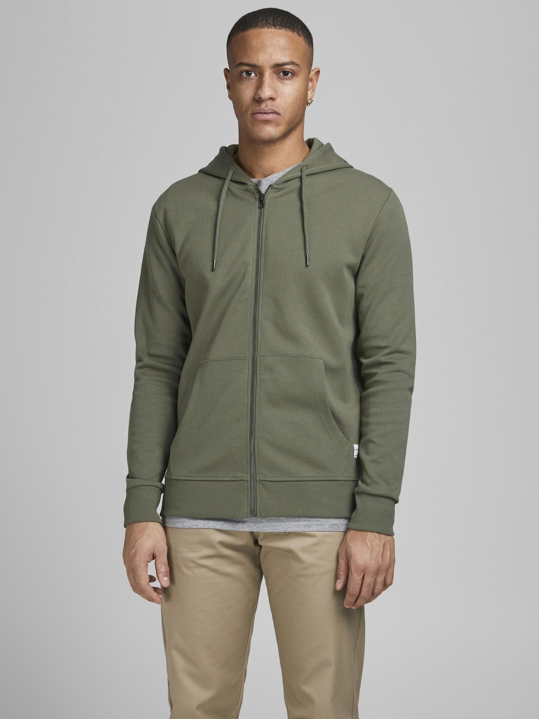 JACK & JONES Mens Basic Zip Hood