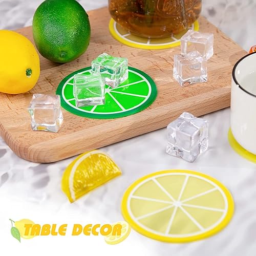 Miniatura 6 de DomeStar Posavasos de frutas, 7 posavasos antideslizantes de 3.5 pulgadas, aislamiento térmico, colorido, único, de silicona, para bebidas, evita