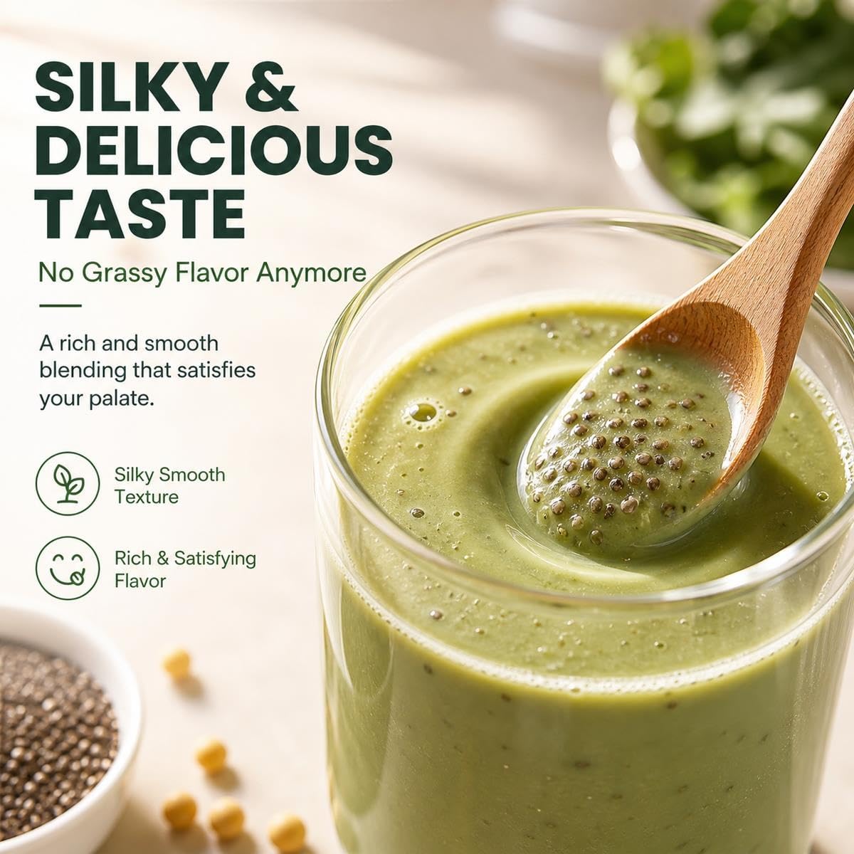 Bevanda Di Soia Con Kale E Chia, Polvere Con Ceci Per Colazione, 245g