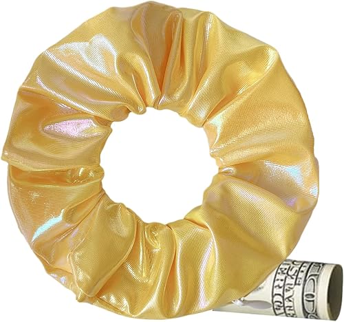 Hair Scrunchies with Zipper Pocket - Soft Elastic Hairband f