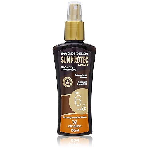 Spray Óleo Bronzeador Sunprotect FPS 6, Di Hellen Cosméticos