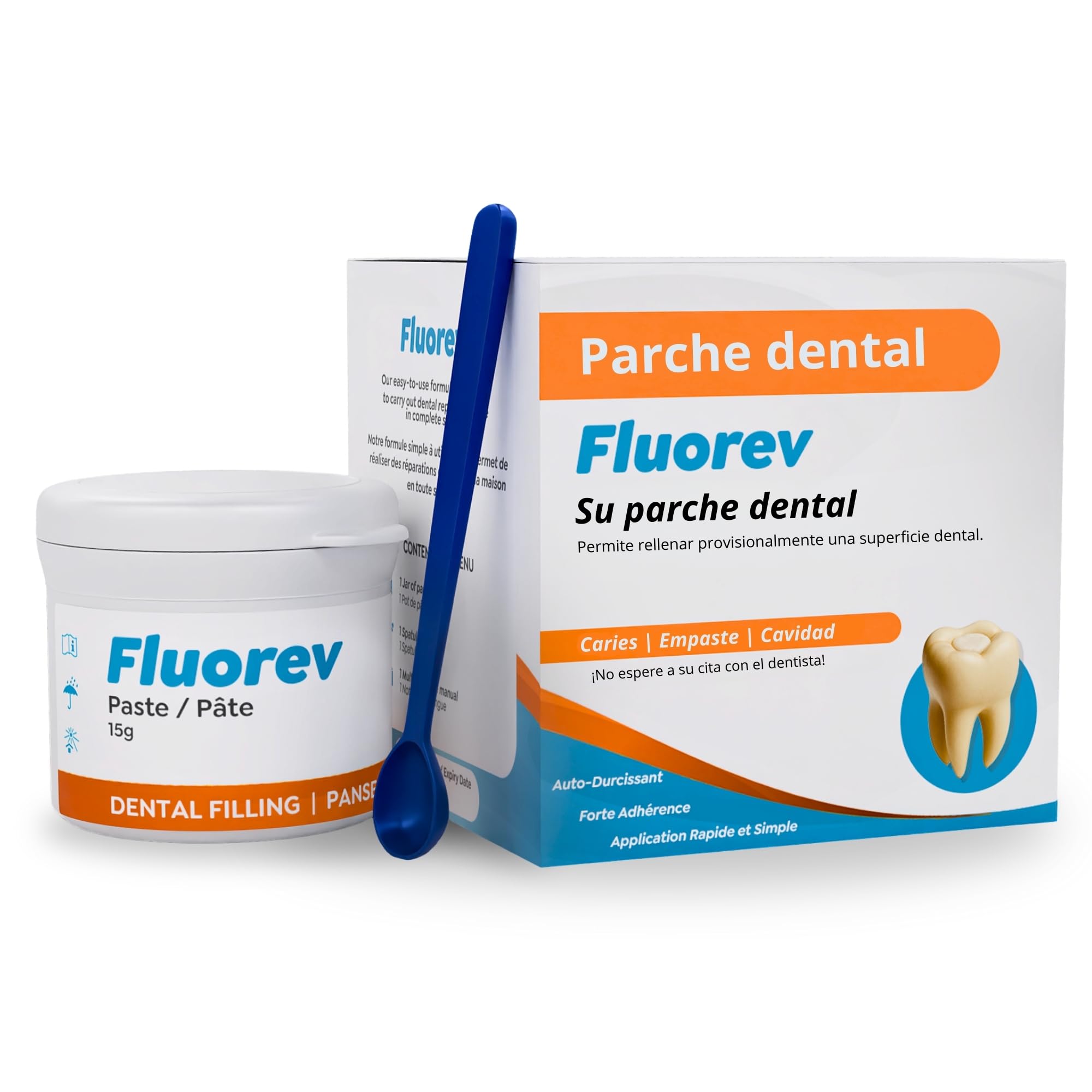 Relleno dental temporal con óxido de zinc 15 g reparación caries dolor