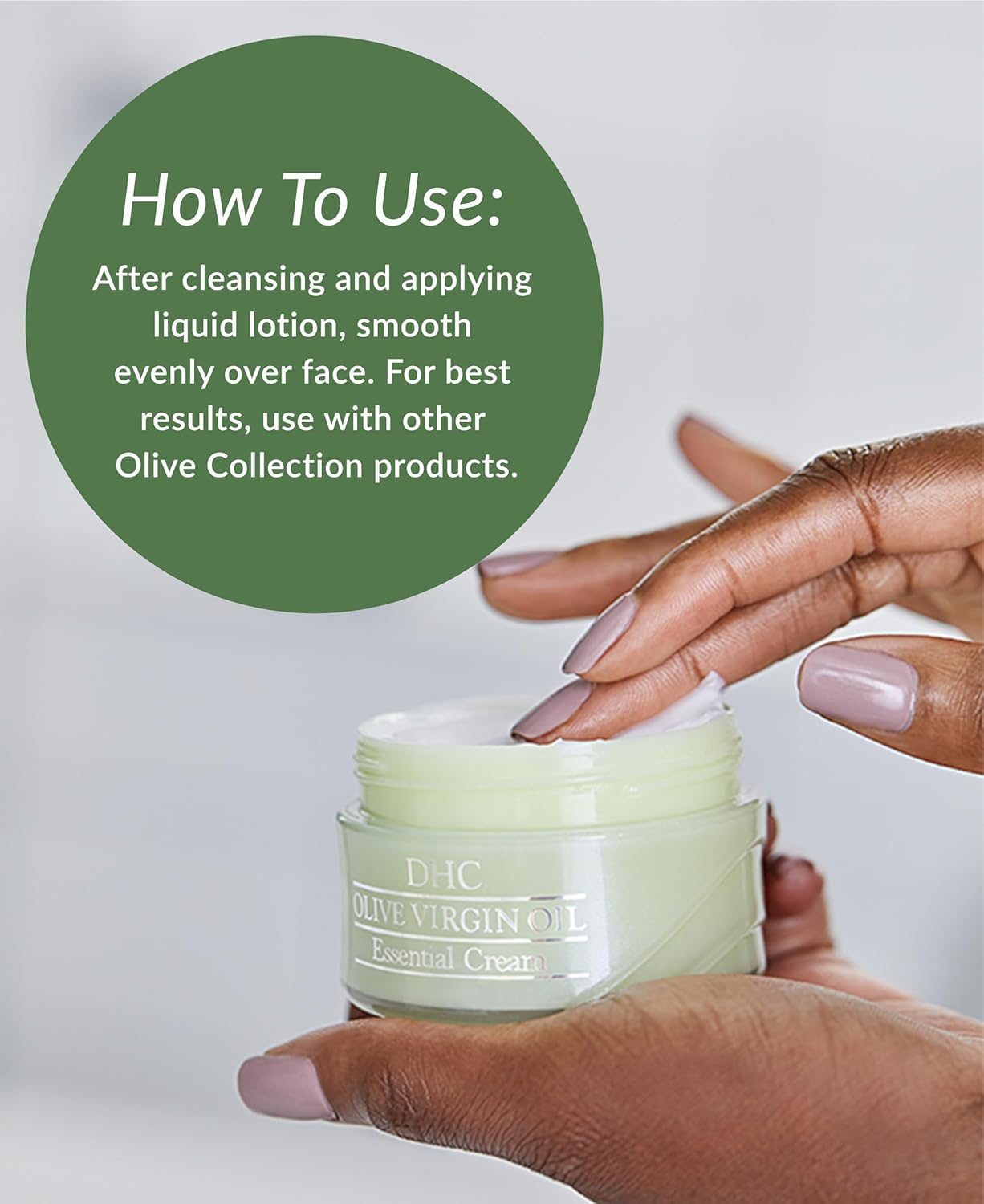 DHC Olive Virgin Oil Essential Cream, Moisturizer, Hydrating, Promotes Skin Elasticity, Radiant, Fragrance and Colorant Free, Ideal for All Skin Types, 1.7 oz. Net wt. - Image 5