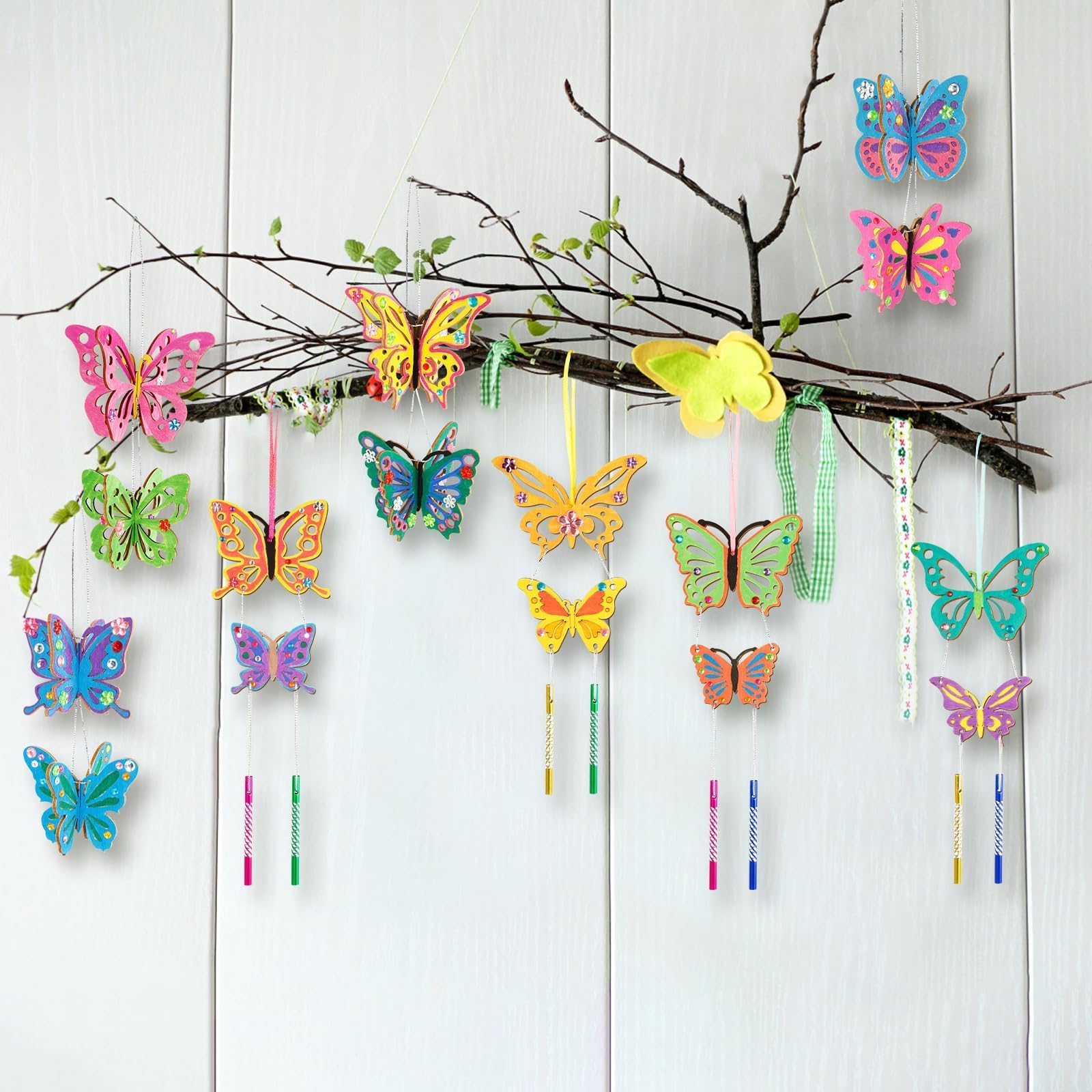 TGFIX 12Pz Kit decoupage e collage di farfalle, Kit Découpage Enfant, Giochi per bambini 4 anni e creatività, Perfetto per il bricolage e l'artigianato dei bambini