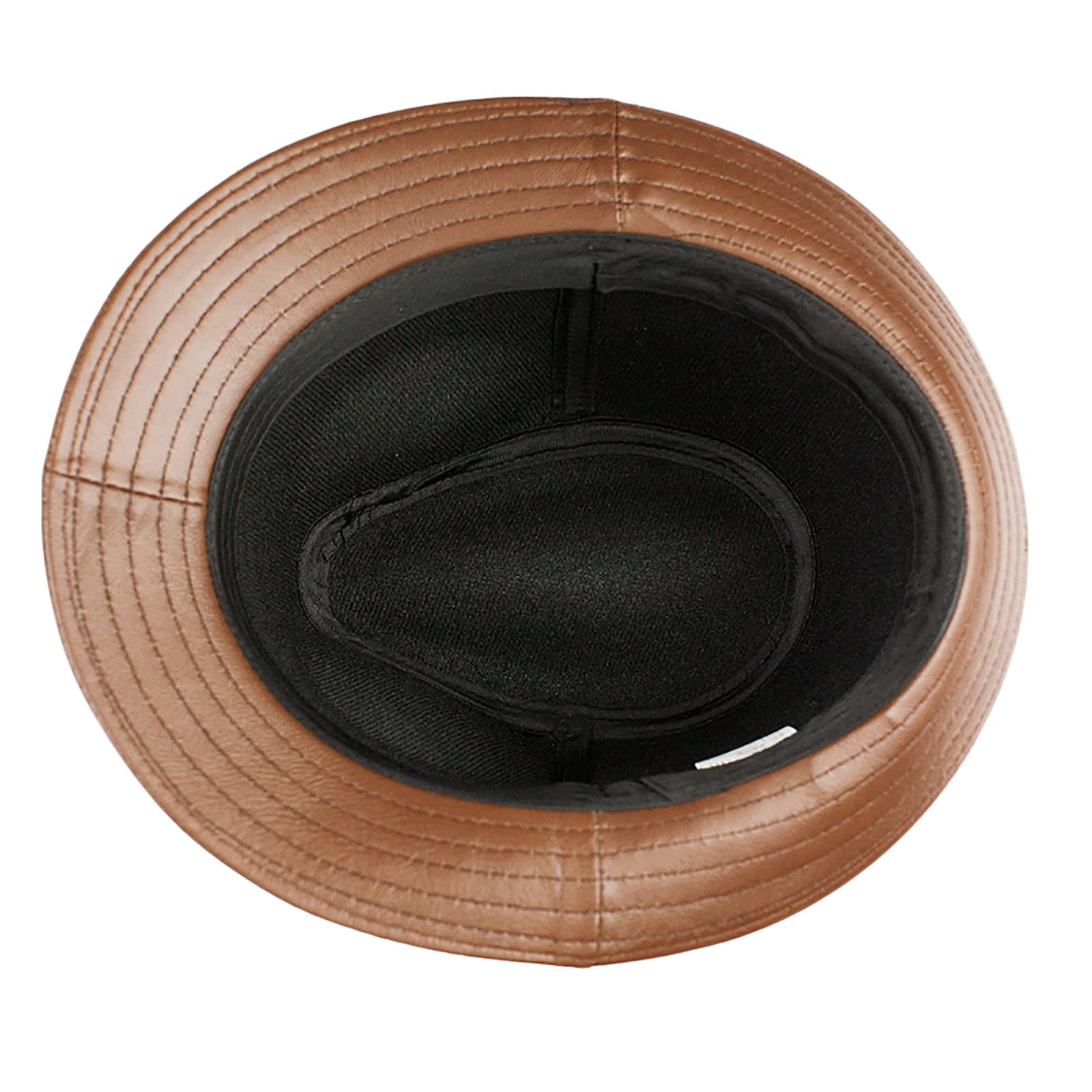 Sombreros de invierno, cuero Vintage Jazz Cap Mens Sheepskin Retro Fedora Gentleman Hat 55-60cm