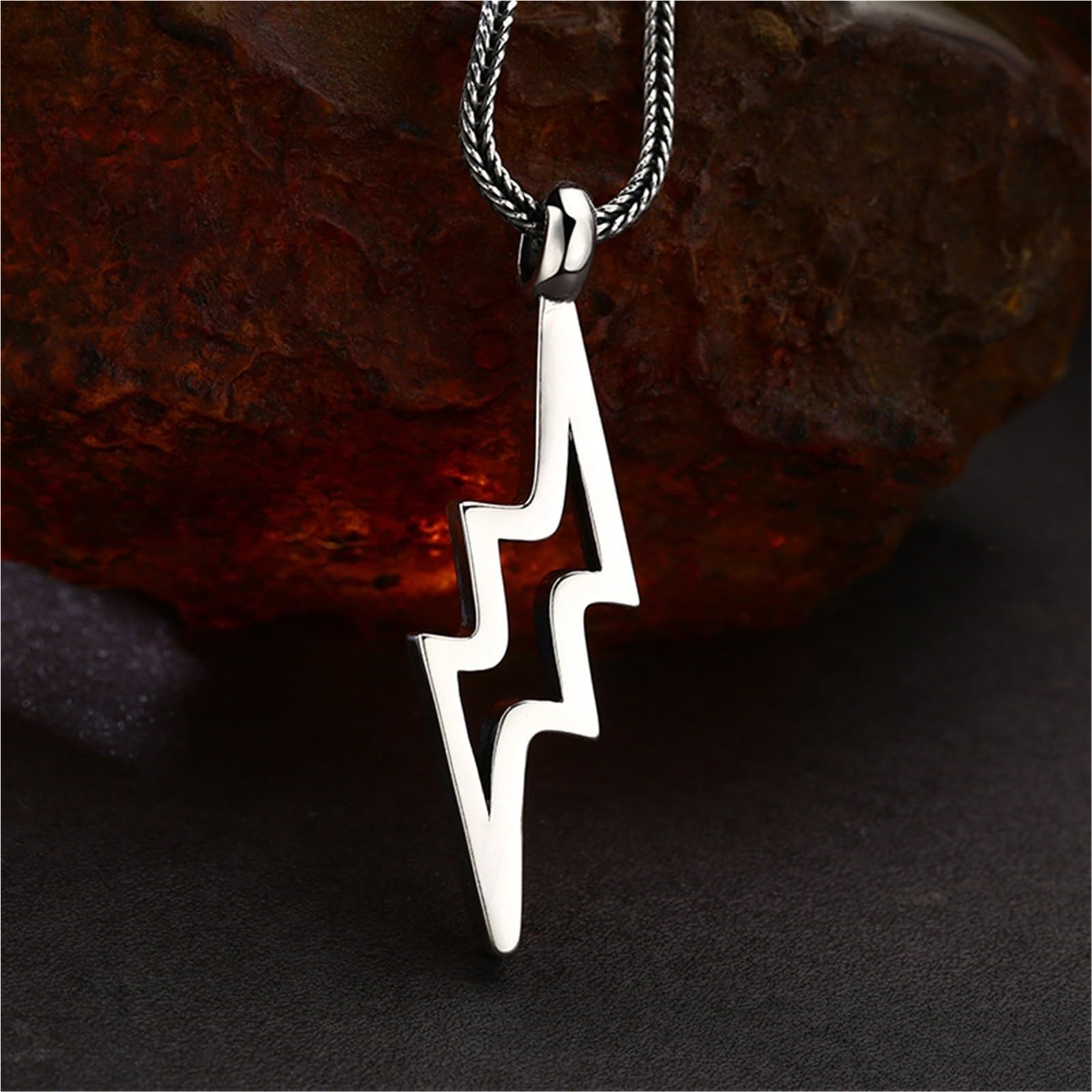 Herren Halskette Herrenhalsketten, Glänzend Geometrische Symbole Anhänger