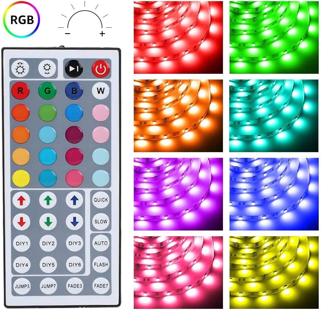 Layout of the 44-key IR remote control for Lepro LED strip lights