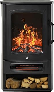 HOMCOM Elektrokamin mit Heizung LED Flammeneffekt 1000 W/2000 W Schwarz