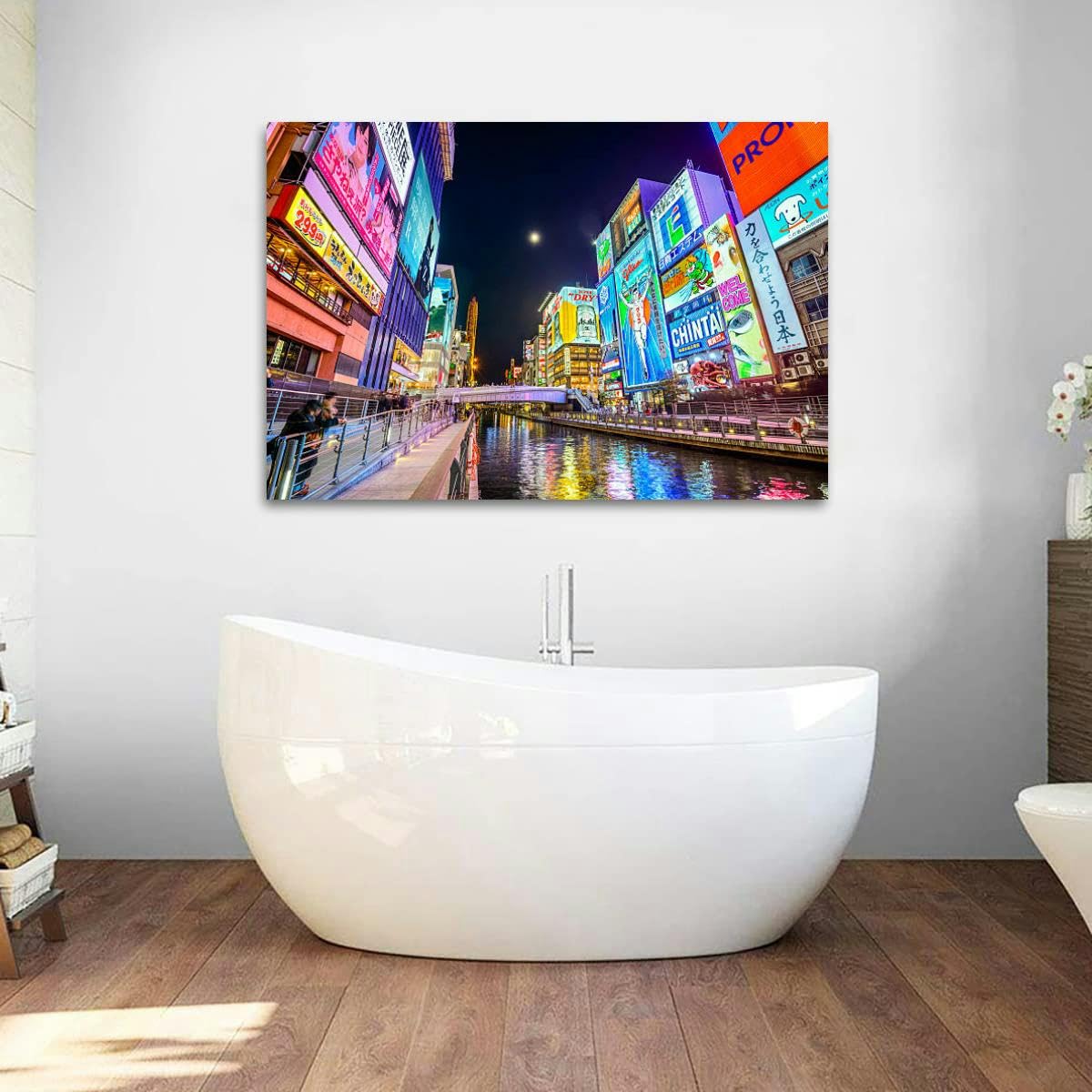 Amazon.com: Osaka Japan at Dotonbori Canal Canvas Wall Art Decor