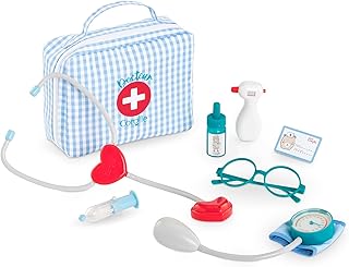 Corolle Maleta Doctor, 8 Accesorios, para poupon 30 cm, a Partir de 18 Meses, 900011140, Color Azul (9000111140)