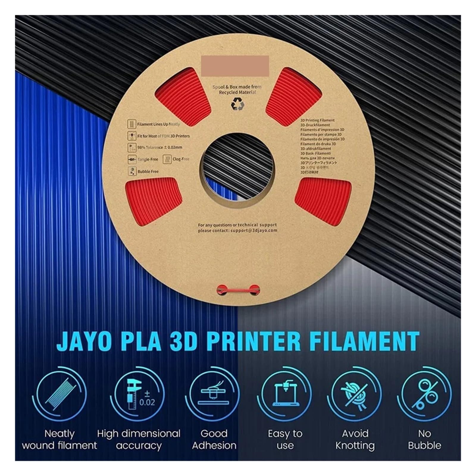 Marcatore per scansione 3D Stampante 3D PLA/filamento arcobaleno 1,75 mm 10 rotoli, materiali di stampa 3D for stampante 3D e penna 3D Marcatori a riflessione diffusa per scanner 3D(PLA 10WOOD)