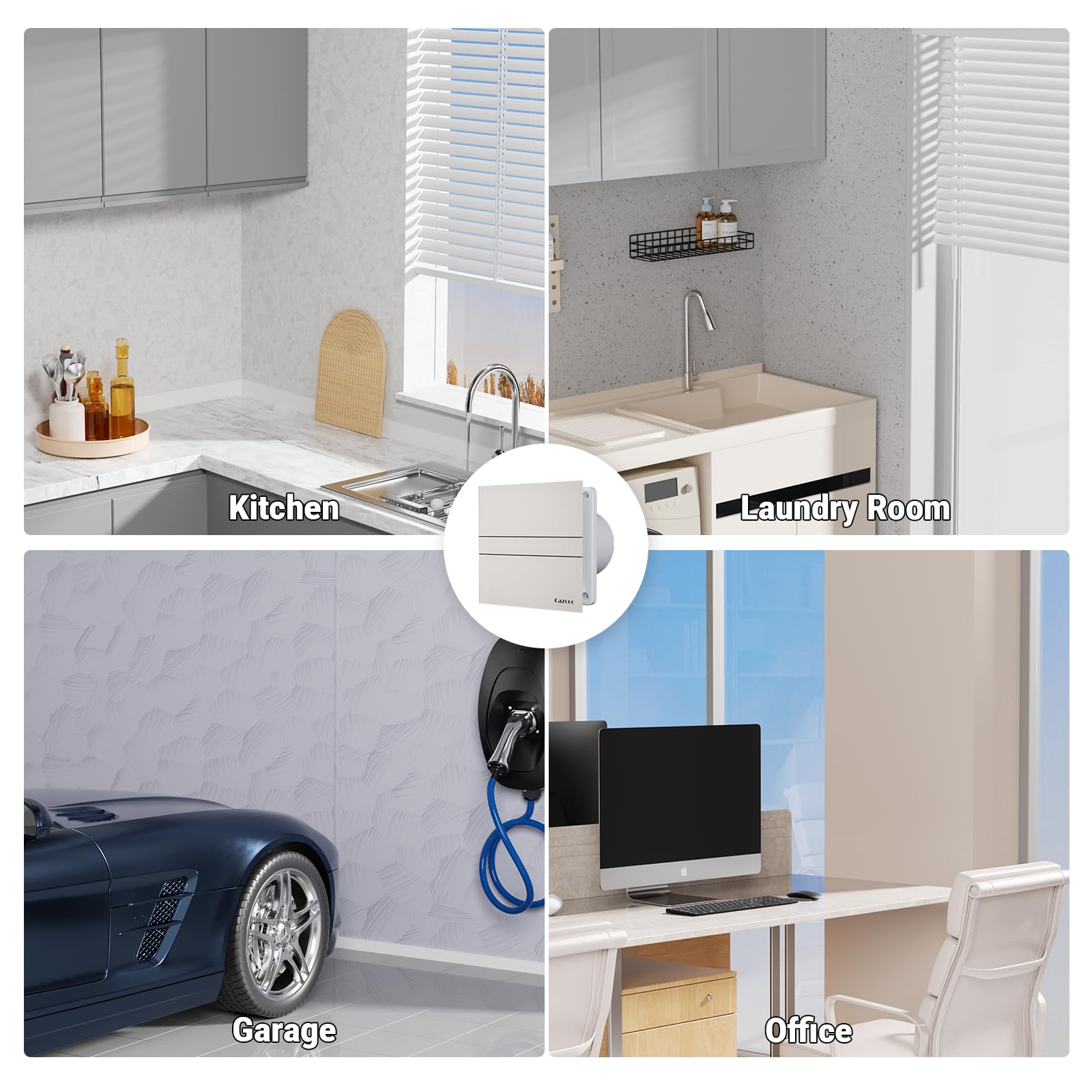 Ventilador extractor de baño silencioso de cristal beige de 100 mm, con solapa de reflujo, extractor de ventana de pared para ducha, cocina, inodoro, ático, 115 m³/h, 10 W, 31 dB, IPX2