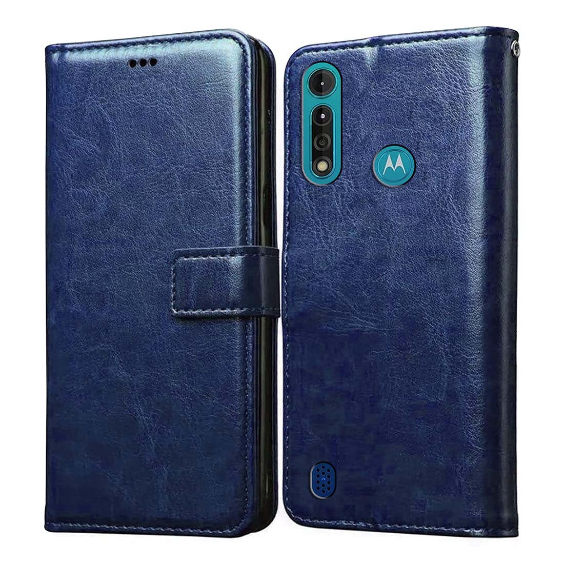 Flip Cover Back Case for Motorola Moto G8 Power Lite | Premium Leather Finish | Inbuilt Pockets & Stand | Flip Cover Back Case for Motorola Moto G8 Power Lite (Blue)