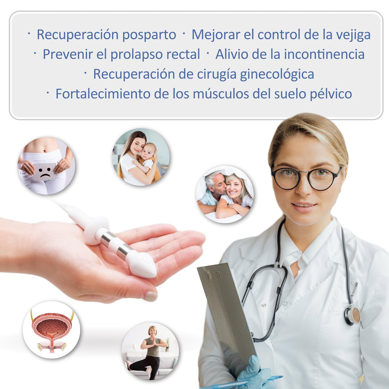 iSTIM Sonda PR-13 Anal Reutilizable de Grado Médico para Ejercicios Kegel – Salud del Suelo Pélvico, Alivio de la Incontinencia y Compatible con TENS/EMS de Estimulación Eléctrica Muscular