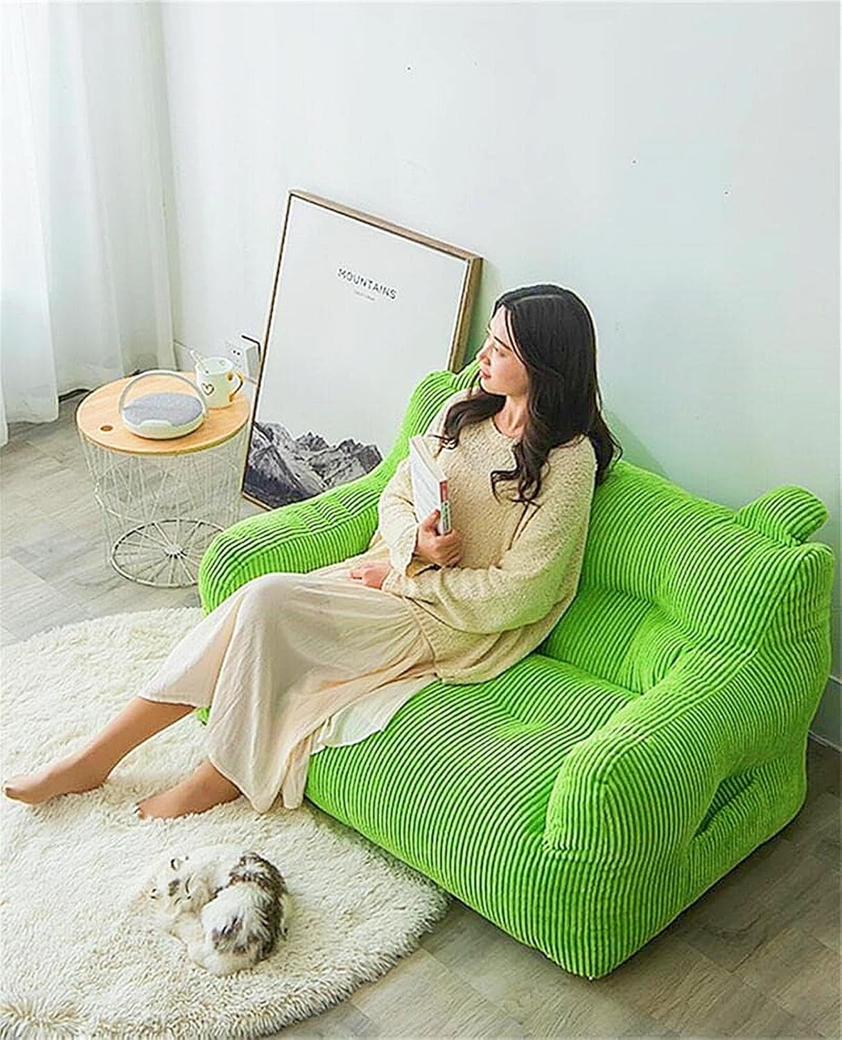 特大 人をだめにするソファ ビーズクッション ソファ ブラウン 未開封