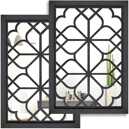 Wocred Espejo de pared cuadrado 2 PCS 28x38 CHH-S