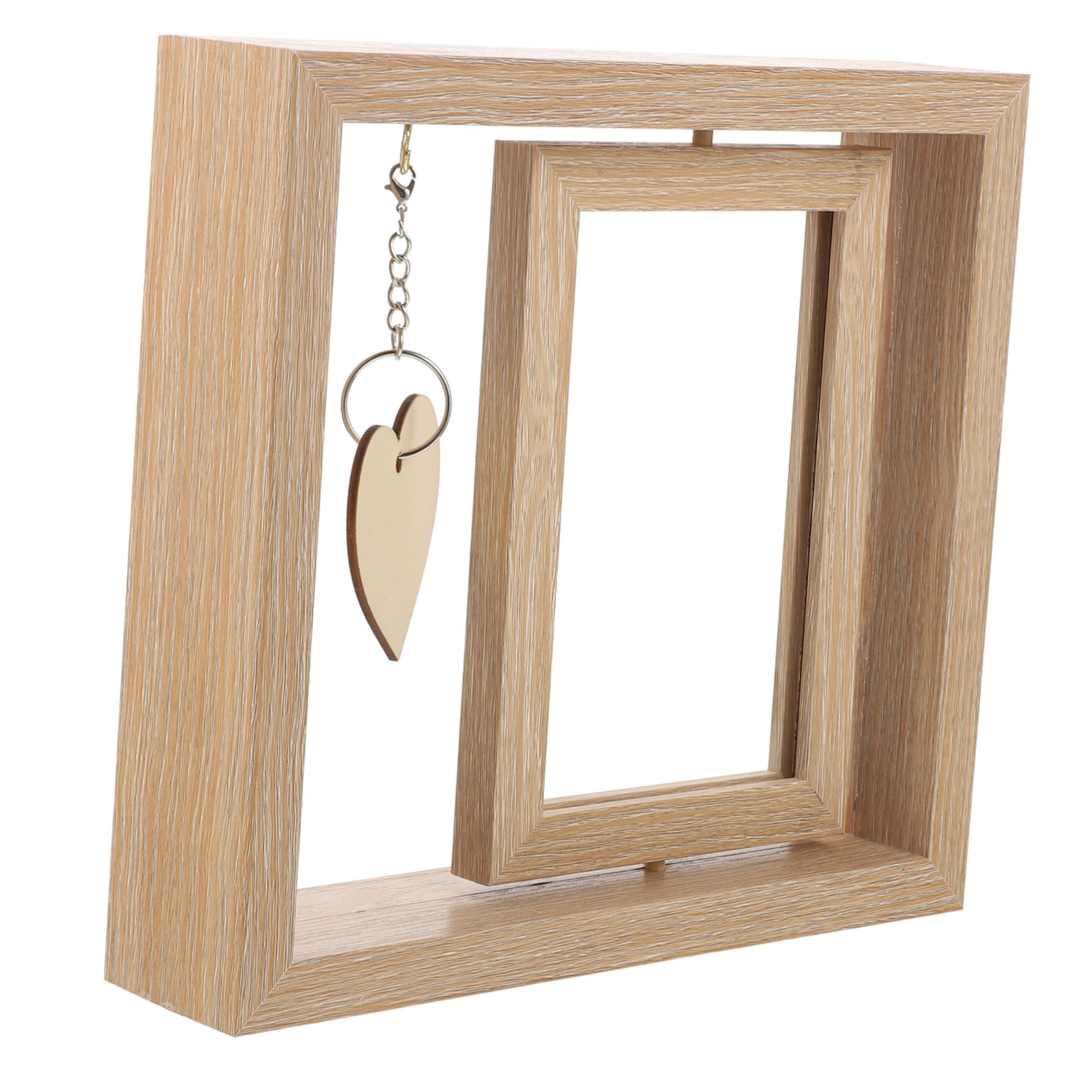 VALICLUD Cornice Foto Legno Rotante Bifacciale 6 Pollici Beige
