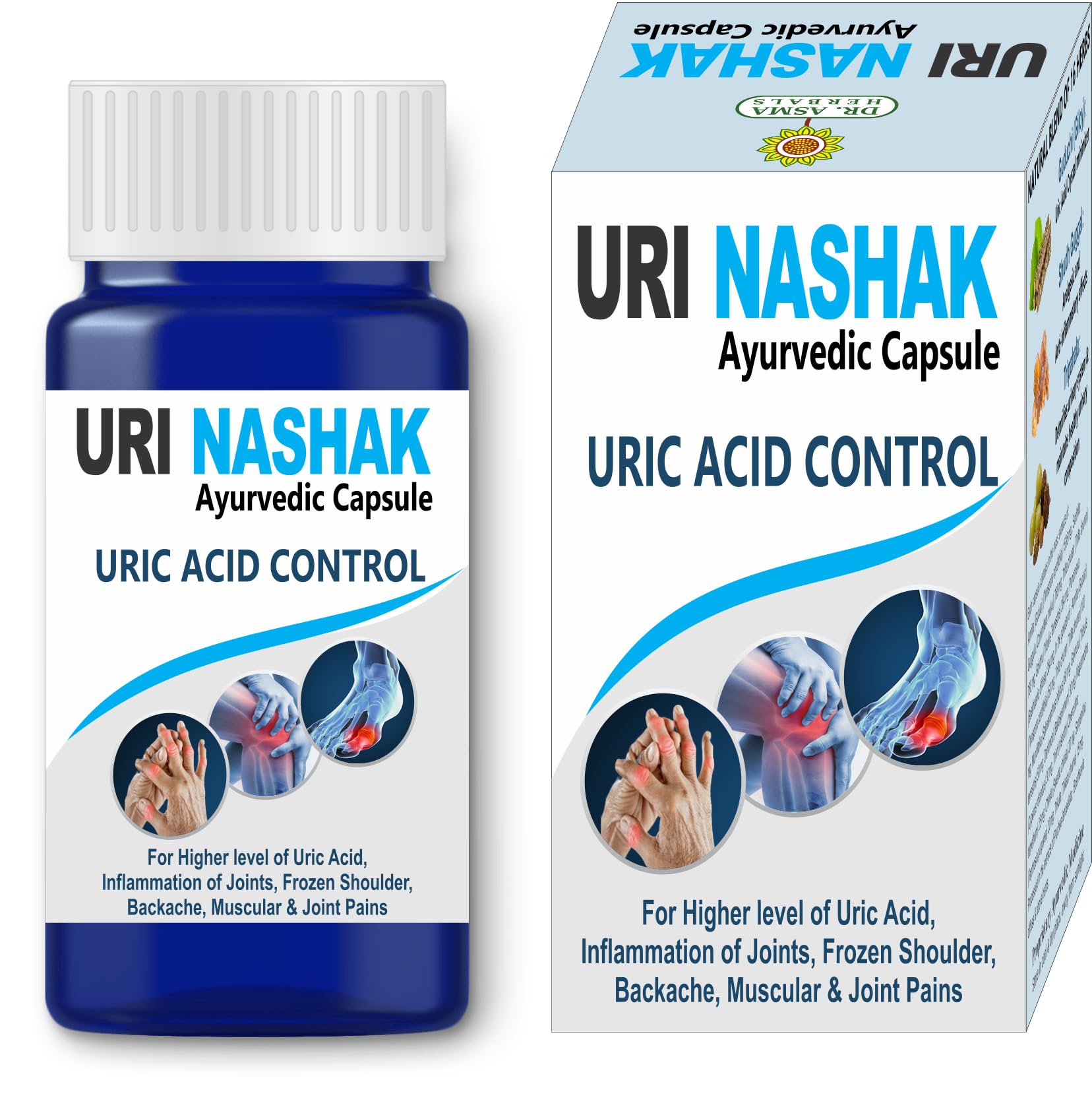 Uri Nashak Ayurvedic Capsule | Controls High Uric Acid, Joint Pain Problems, Cleanses Uric Acid (60 capsule x 1 Bottle)