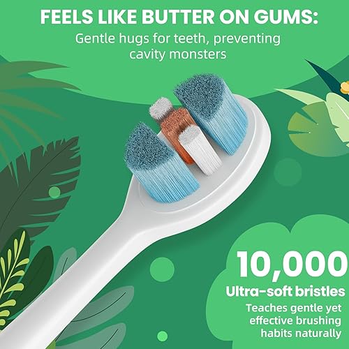 Miniatura 3 de ZMRZ Cepillo de dientes manual para niños, cepillo de dientes de cerdas extra suaves para niños pequeños con 10000 cerdas diseñado para dientes y