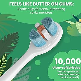 ZMRZ Kids Manual Toothbrush, Ultra-Soft Kids Toothbrush for Sensitive Teeth & Gums, Gentle Toddler & Children\'s Brush with 10000 Bristles Travel-Friendly Design for Ages 2-7 (Purple)