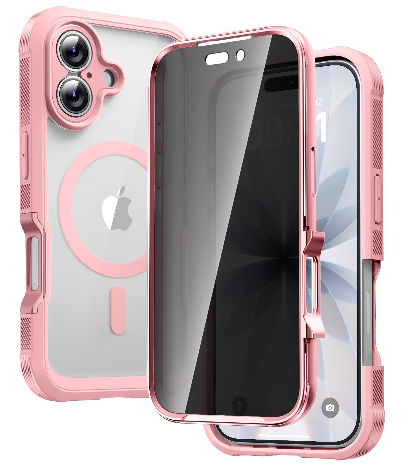 Diaclara Magnetic for iPhone 17 Case with Privacy Screen Protector,Pink