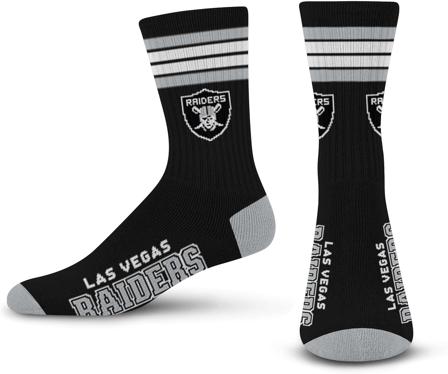 For Bare Feet Men's NFL 4-Stripe Deuce Performance Crew Socks