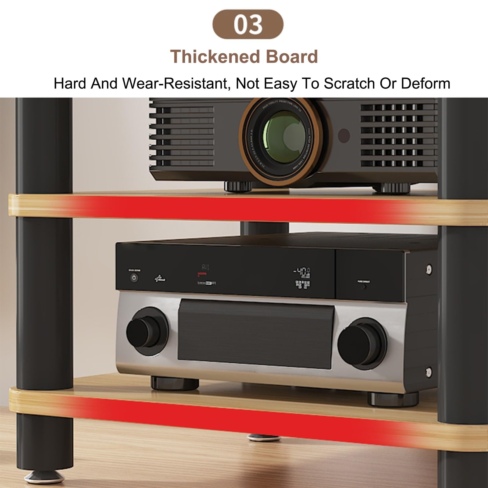 Moderno soporte para gabinete AV, estante para reproducción de discos, soporte de CD/DVD para consolas de juegos y cajas de TV, amplio espacio, marrón, 50 x 47 cm