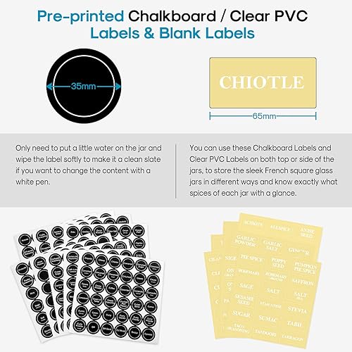 Miniatura 3 de Aozita Paquete de 4 especias con tarros 25 tarros de especias de vidrio estante colgante para especias para gabinete estantes flotantes de madera