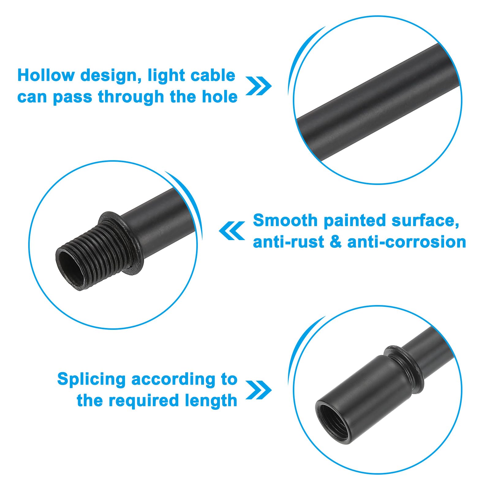 PATIKIL Straight Pipe Lamp Stems Rod Kit - Image 3