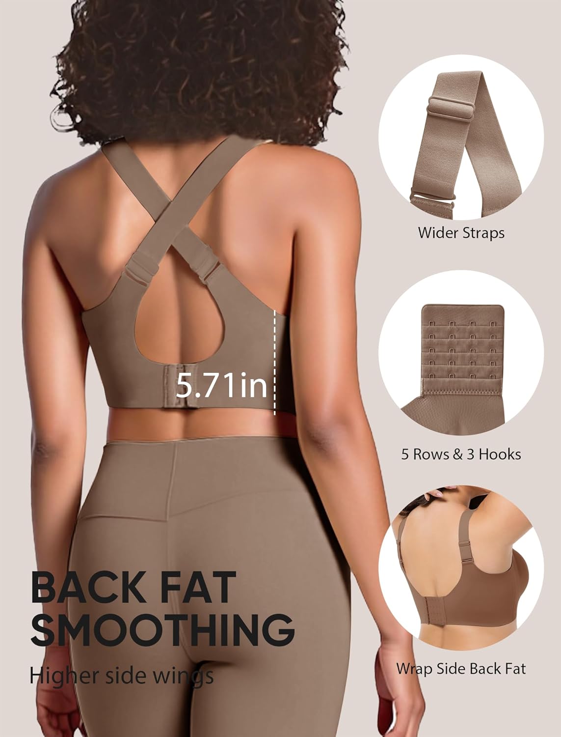 Jelly Bras for Women Plus Size Minimizer No Underwire Supportive Full Coverage Wider Straps Seamless Tshirt Bra - Image 4