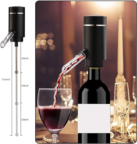 Miniatura 6 de Aireador eléctrico de vino, bomba dispensadora de vino, vertedor automático de vino, decantador de vino instantáneo, oxidante de vino de un solo