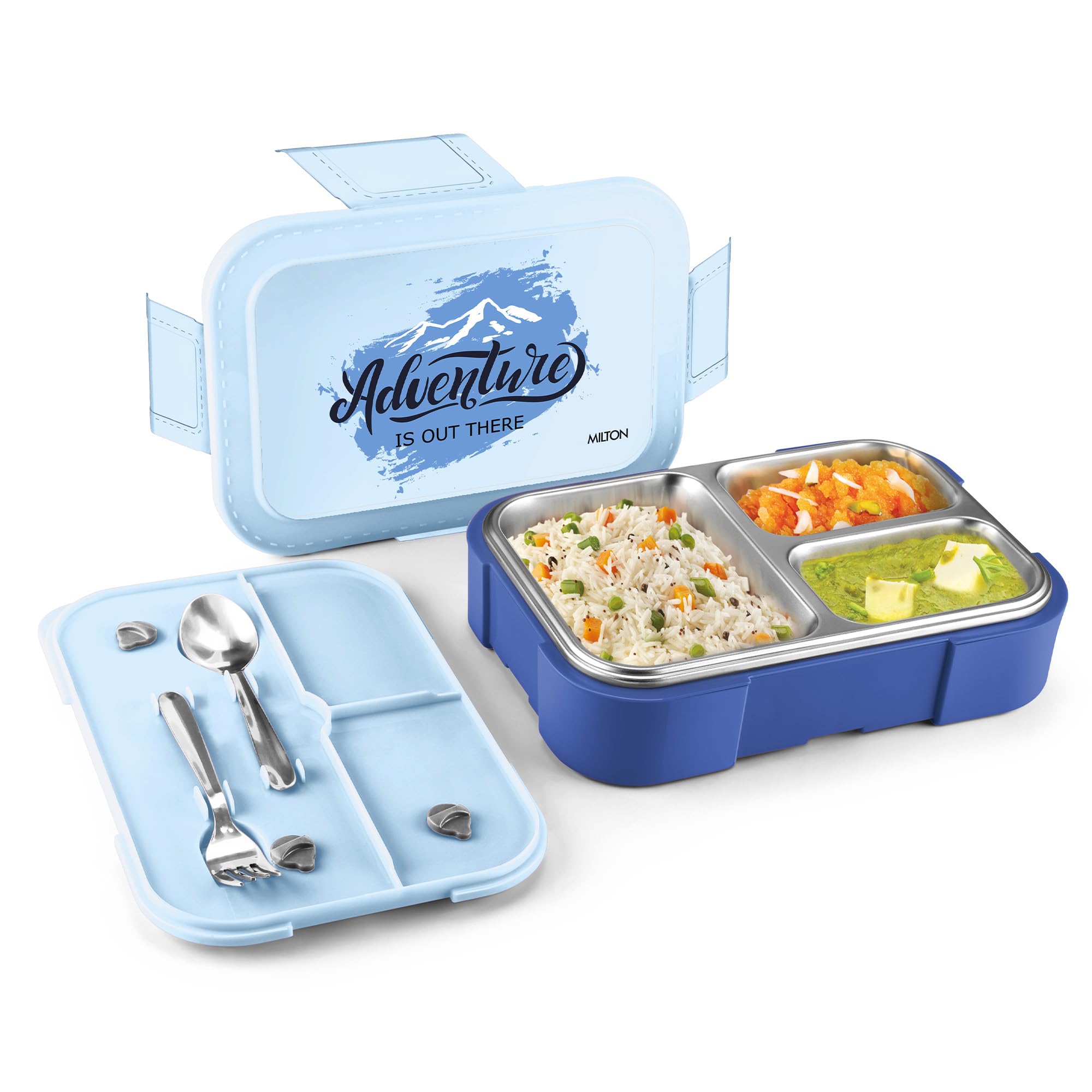 Milton Bravo 3 Stainless Steel Tiffin Box - Leak-Proof Lunch Box -13 Milton Bravo 3 Stainless Steel Tiffin Box - Leak-Proof Lunch Box -13