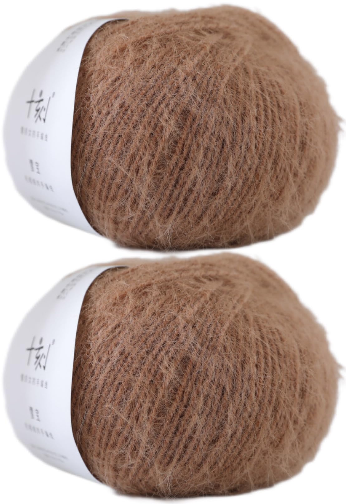 Snowbaby Wool Acrylic Blend Long Pile Yarn,(Worsted) Warm and Luxurious Fuzzy Yarn for Knitting and Crocheting DIY Hats Scarves Sweaters, 2 * 3.52oz/100g 207yds(03-Camel)