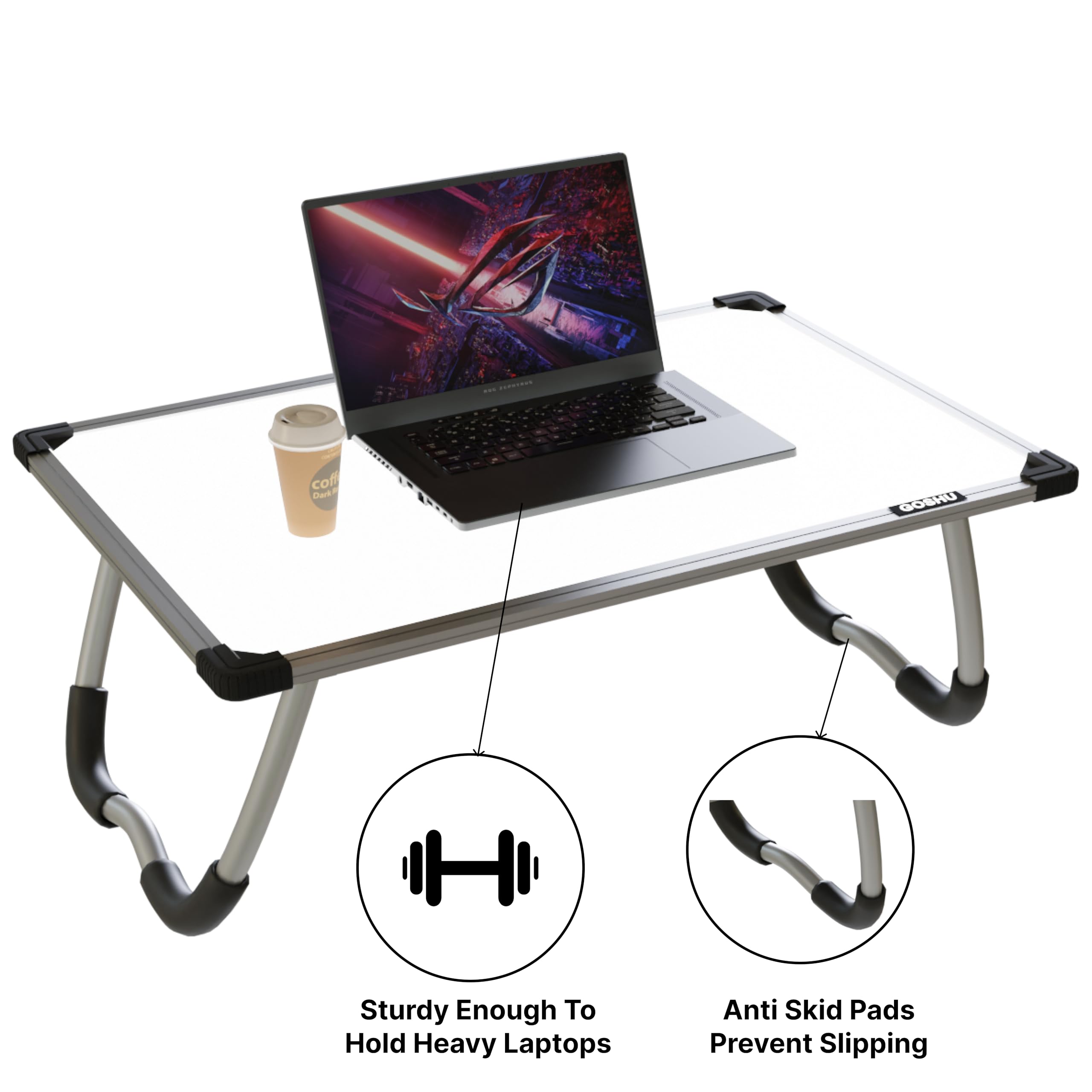 GOSHU Multipurpose 1.5x2 feet Foldable White Board Study Table